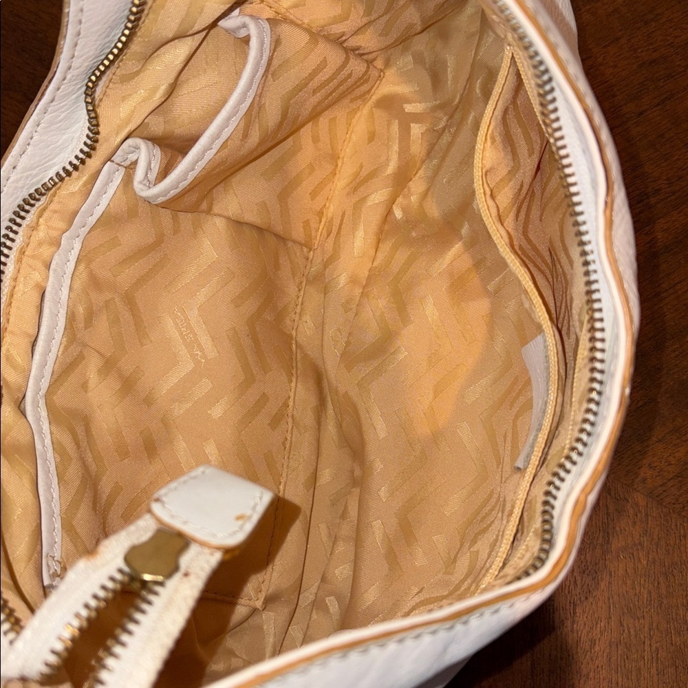 Via Spiga  shoulder bag  Leather smooth  white/tan stitching braided handle  EUC - Picture 15 of 16